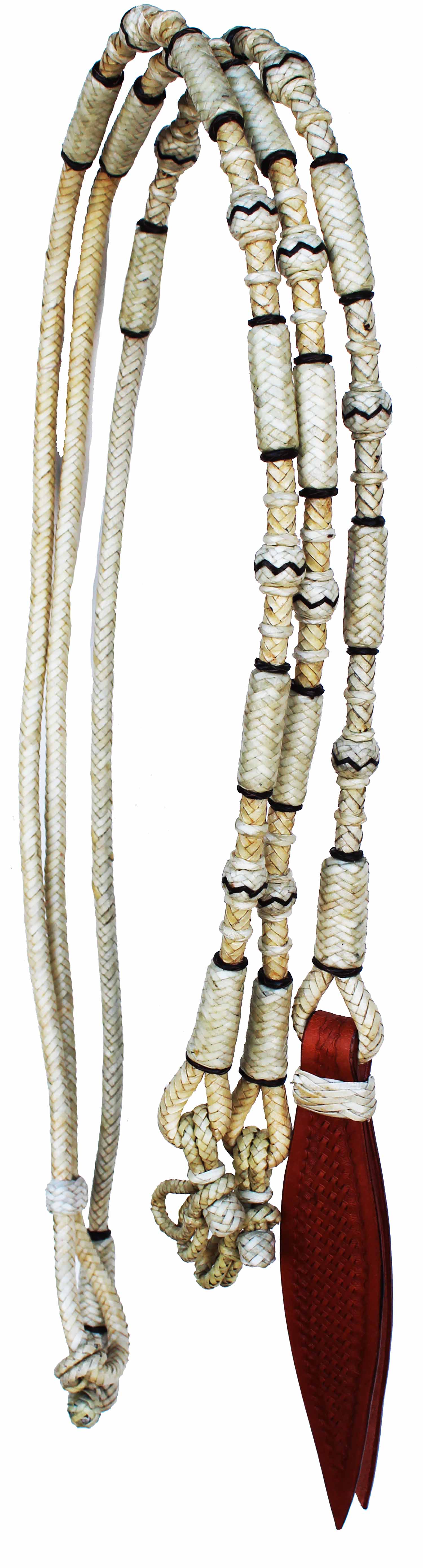 Horse Western Tack Leather Rawhide Romel Romal Reins Tooled Popper 66BT - Picture 11 of 15