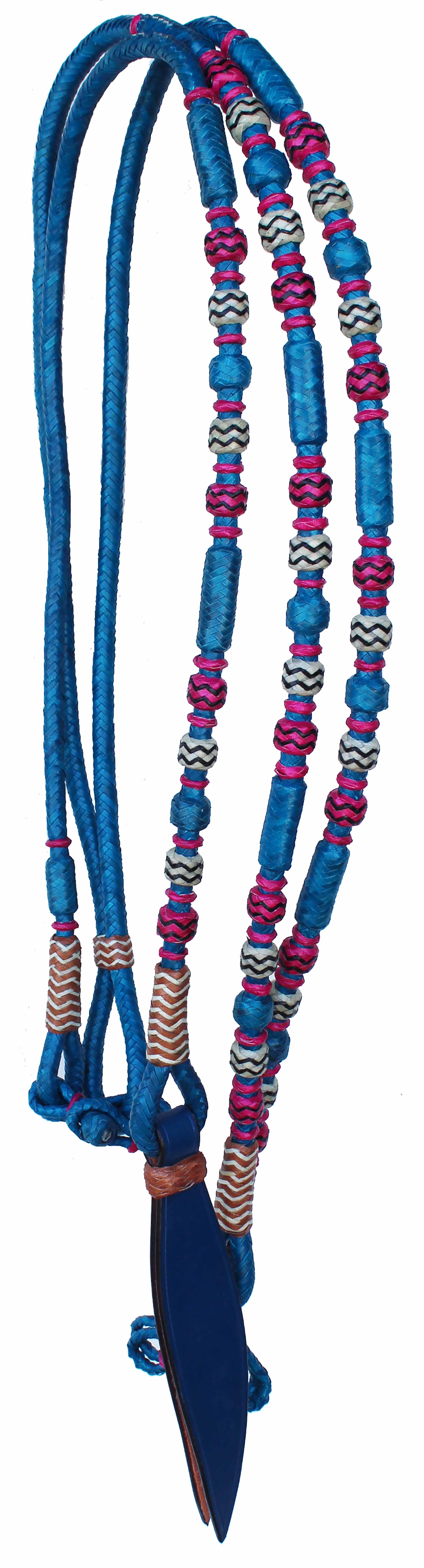 Horse Western Tack Leather Rawhide Romel Romal Reins Tooled Popper 66BT - Picture 14 of 15