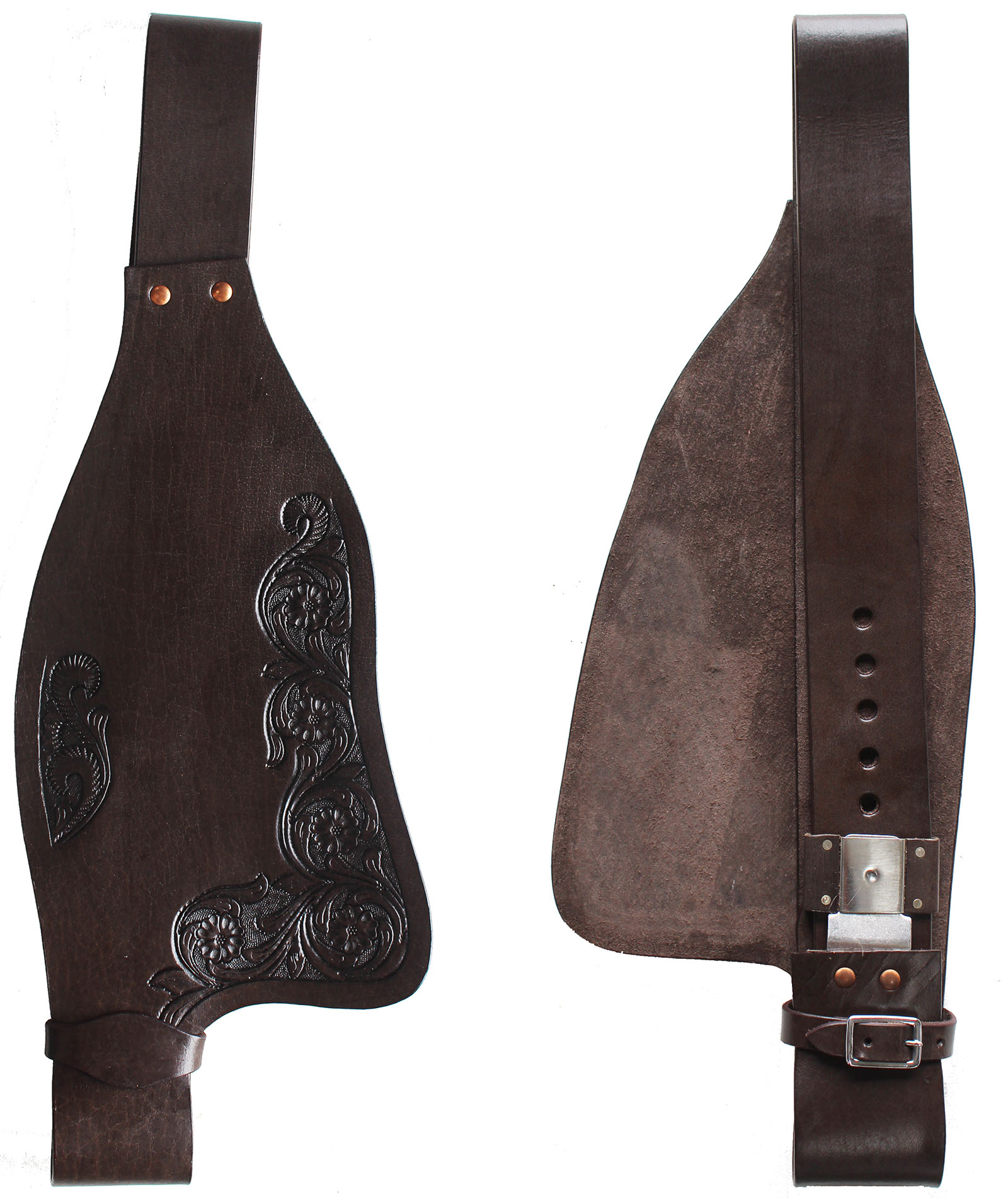 Horse Western Adult Tooled Brown Leather Replacement Saddle Fenders 5219 - Bild 4 von 9