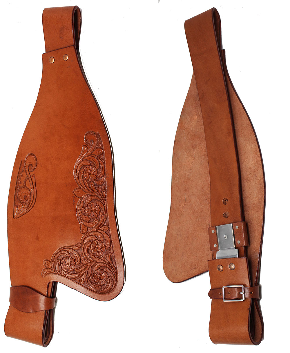 Horse Western Adult Tooled Brown Leather Replacement Saddle Fenders 5219 - Bild 7 von 9