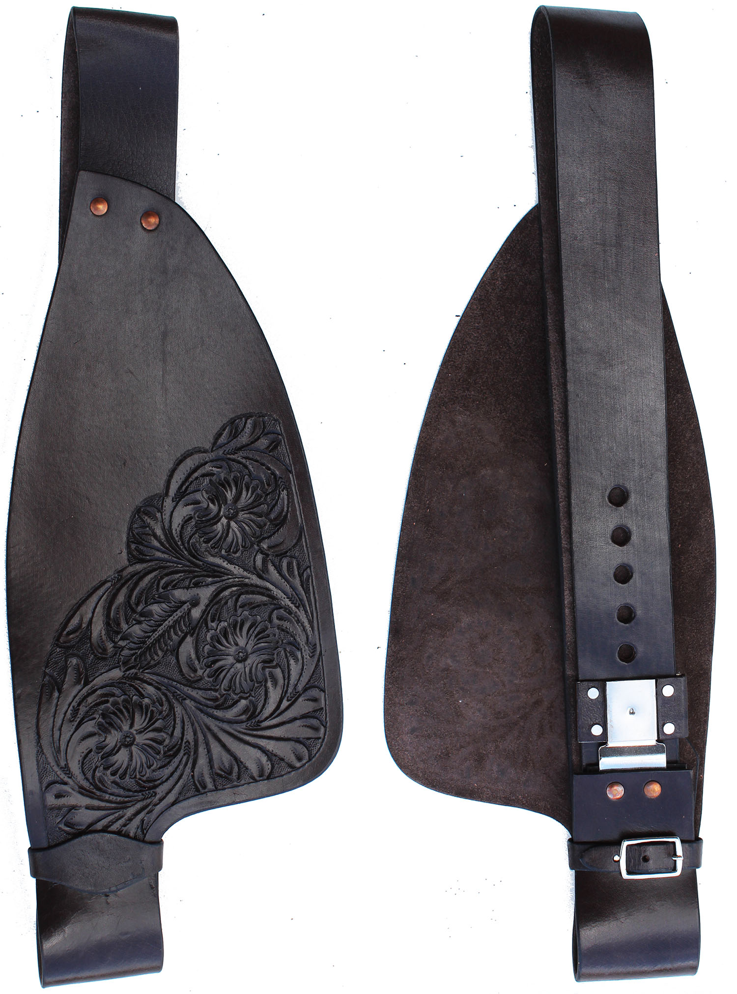 CHALLENGER Horse Western Leather Replacement Saddle Fenders Pair 52FenderV