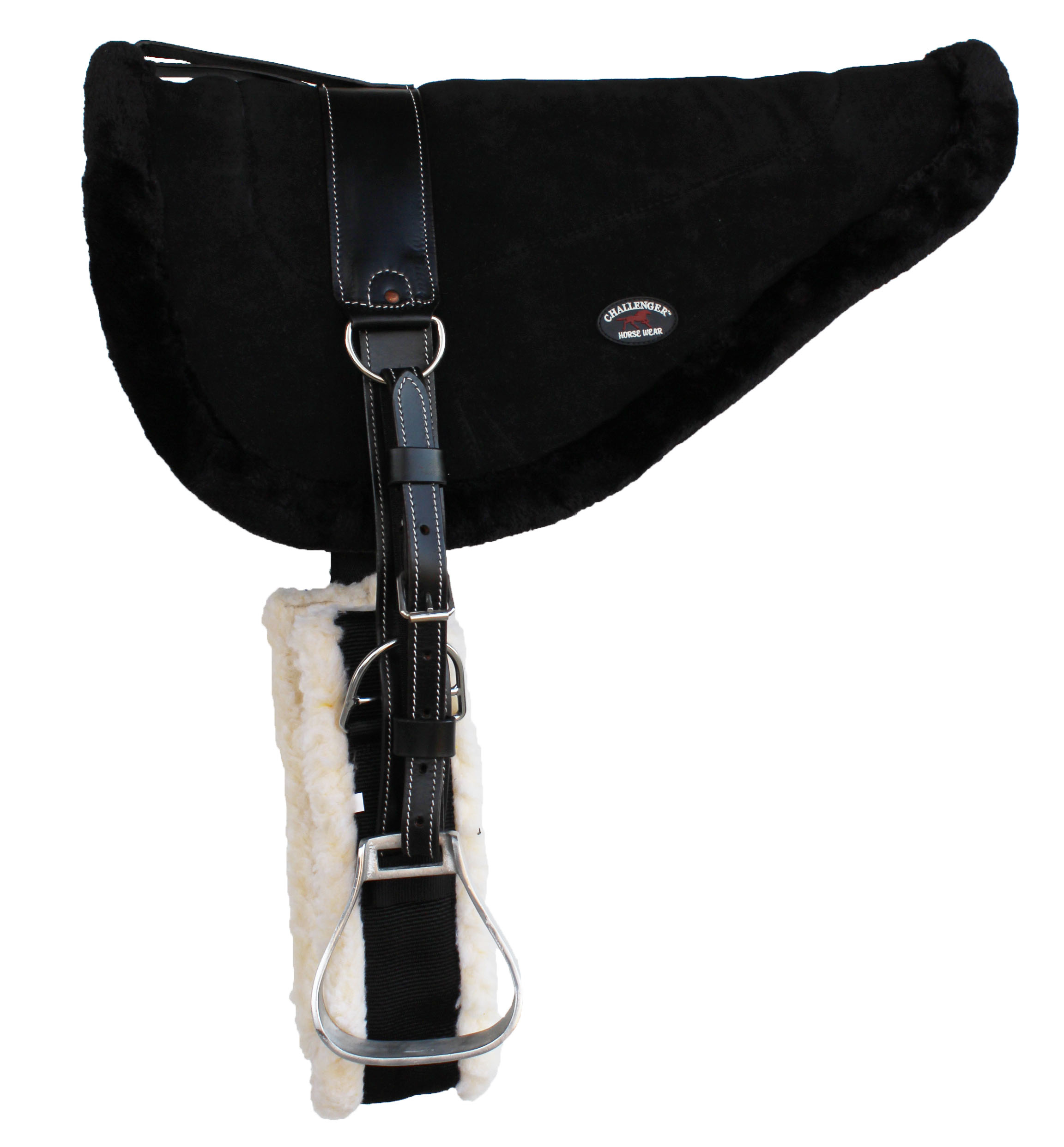 18/mo - Finance Horse Saddle PAD Trail Fleece Padded Adjustable Bareback Pad Pocket Stirrups 39193