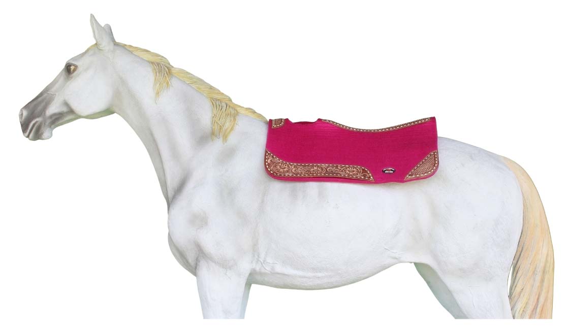 32x30 Horse SADDLE PAD Western Contoured Wool Felt Moisture Wicking Brown 39209 - Picture 14 of 36