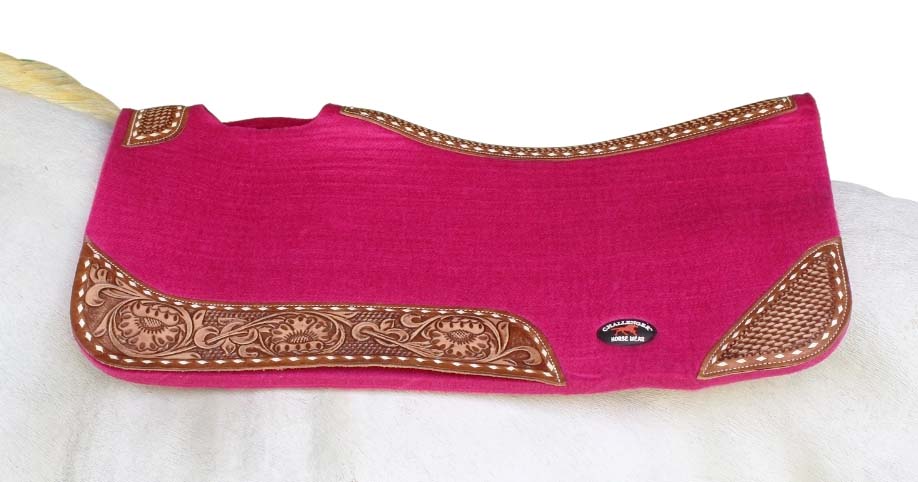 32x30 Horse SADDLE PAD Western Contoured Wool Felt Moisture Wicking Brown 39209 - Picture 15 of 36