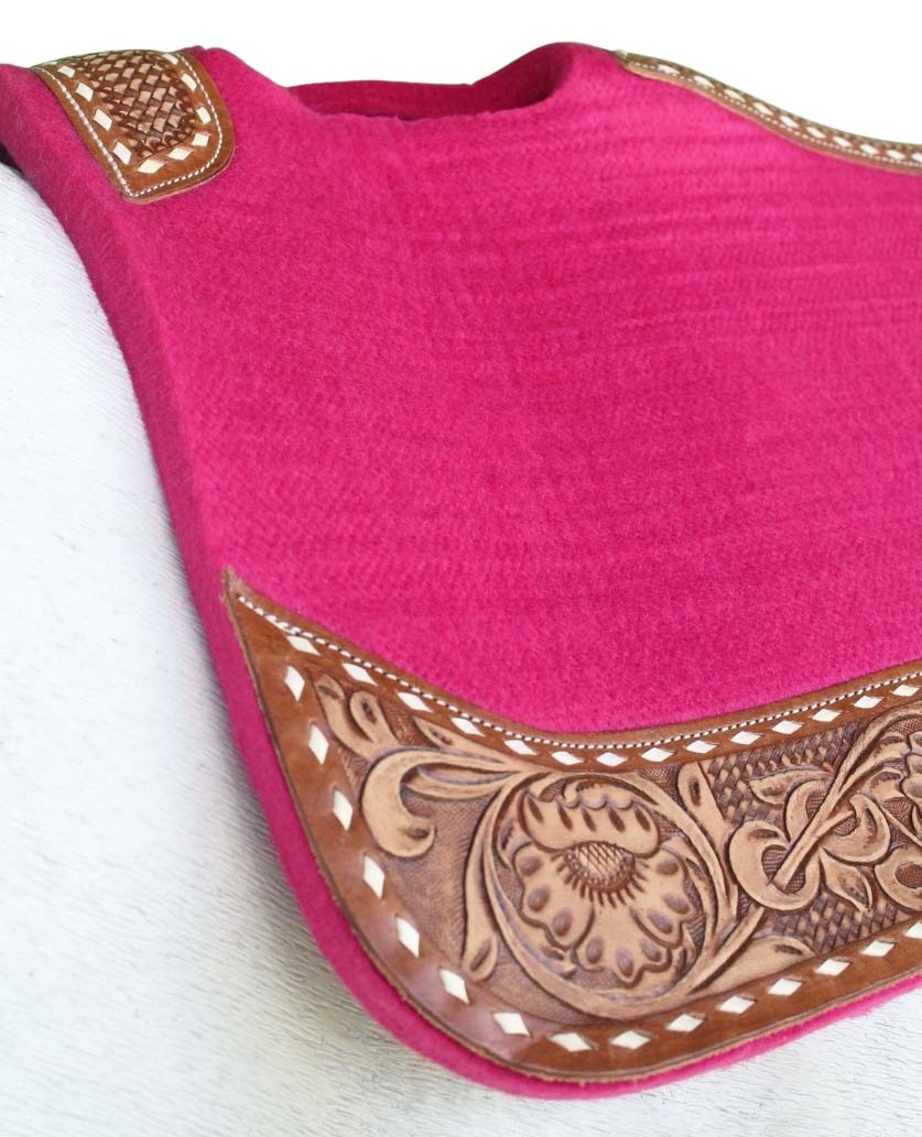 32x30 Horse SADDLE PAD Western Contoured Wool Felt Moisture Wicking Brown 39209 - Picture 17 of 36