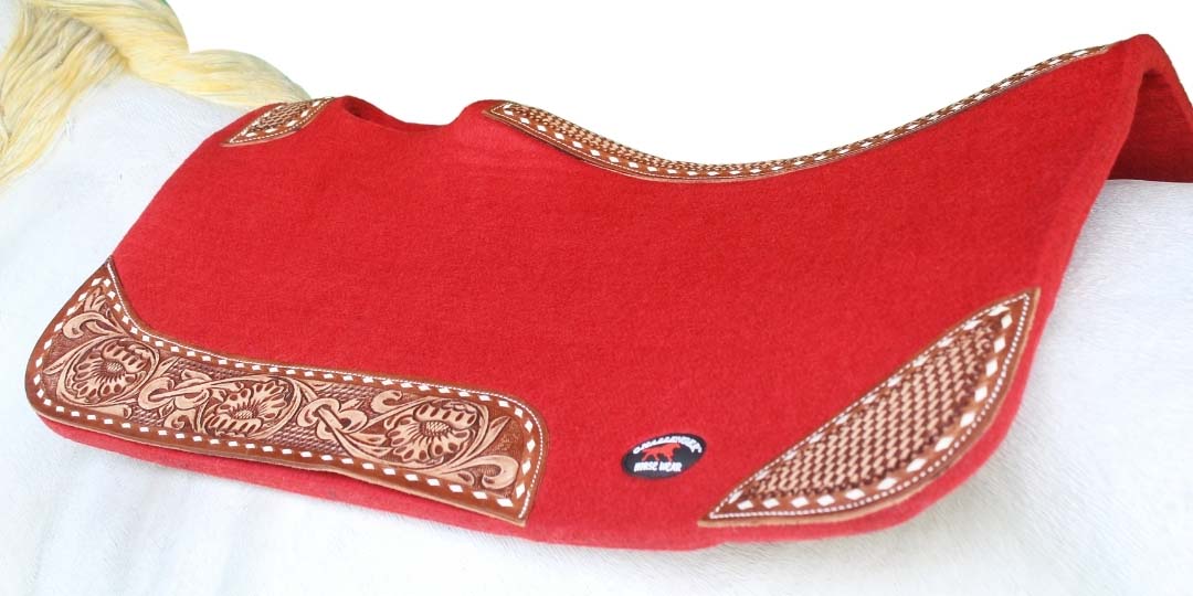 32x30 Horse SADDLE PAD Western Contoured Wool Felt Moisture Wicking Brown 39209 - Picture 23 of 36