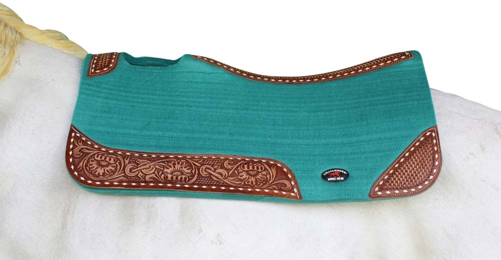 32x30 Horse SADDLE PAD Western Contoured Wool Felt Moisture Wicking Brown 39209 - Picture 28 of 36