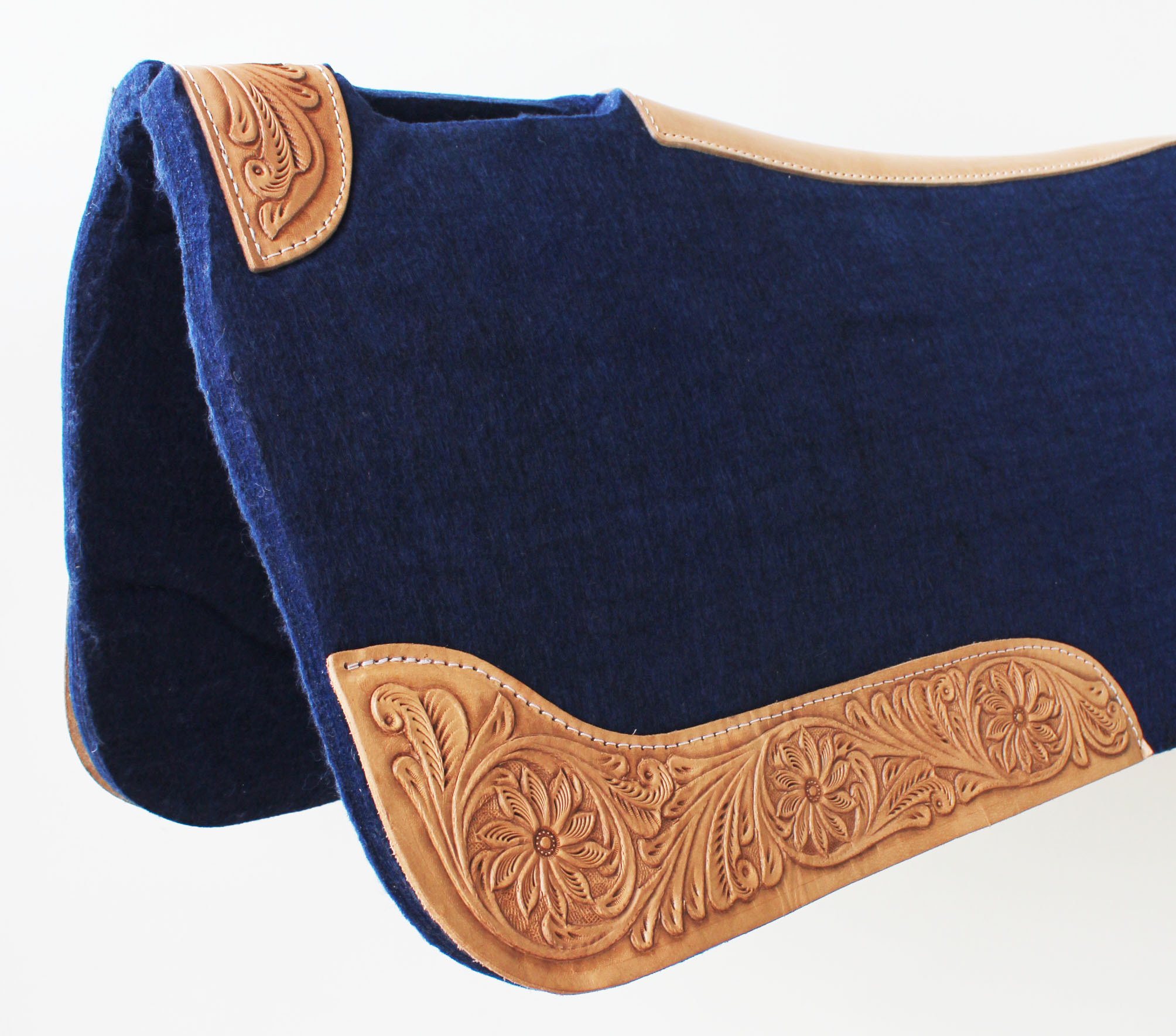 Horse Saddle PAD Western Contoured Wool Felt Moisture Wicking Black 39RT Horse Saddle PAD Western Contoured Wool Felt Moisture Wicking Black 39RT