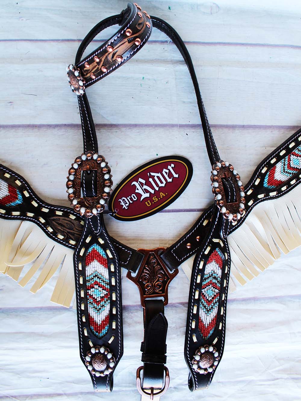 Horse Show Bridle Western Leather Headstall Breast Collar Barrel Tack ...