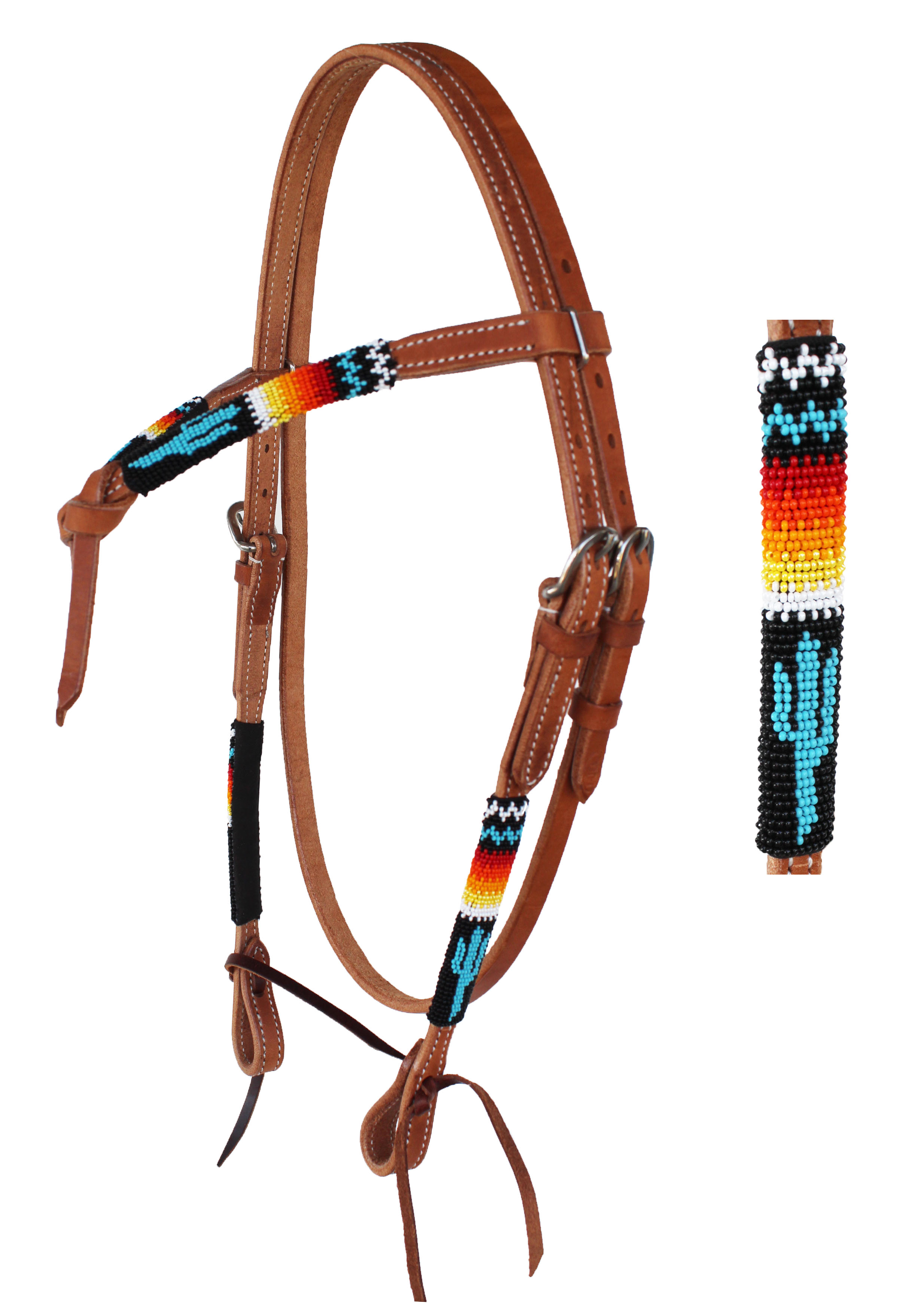 Horse Show Bridle Western Leather Headstall 79RT09HB - Bild 1 von 4