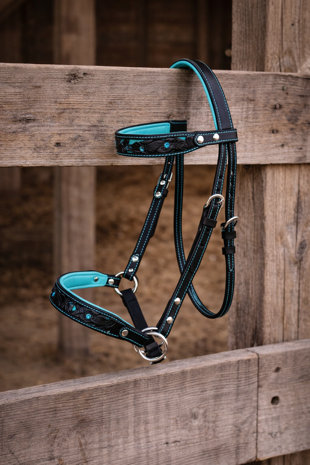 ONE TRICK PONY Kudu ブレスレット2色／PabloVinci Horse Western Leather Floral Tooled Bitless Sidepull Bridle Reins