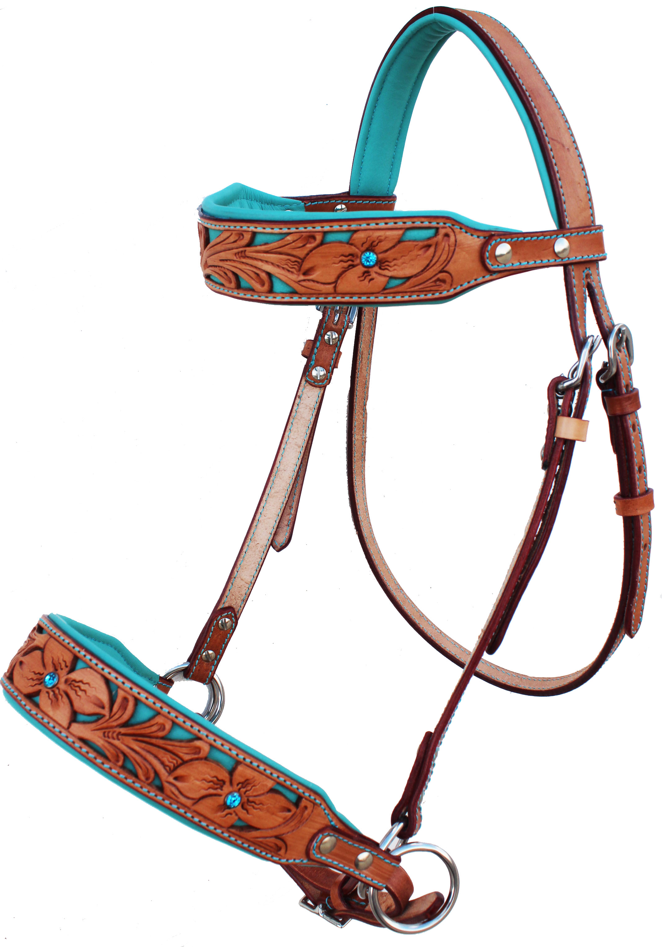 Reins High-quality Bitless western Bridle 934 leather incl 