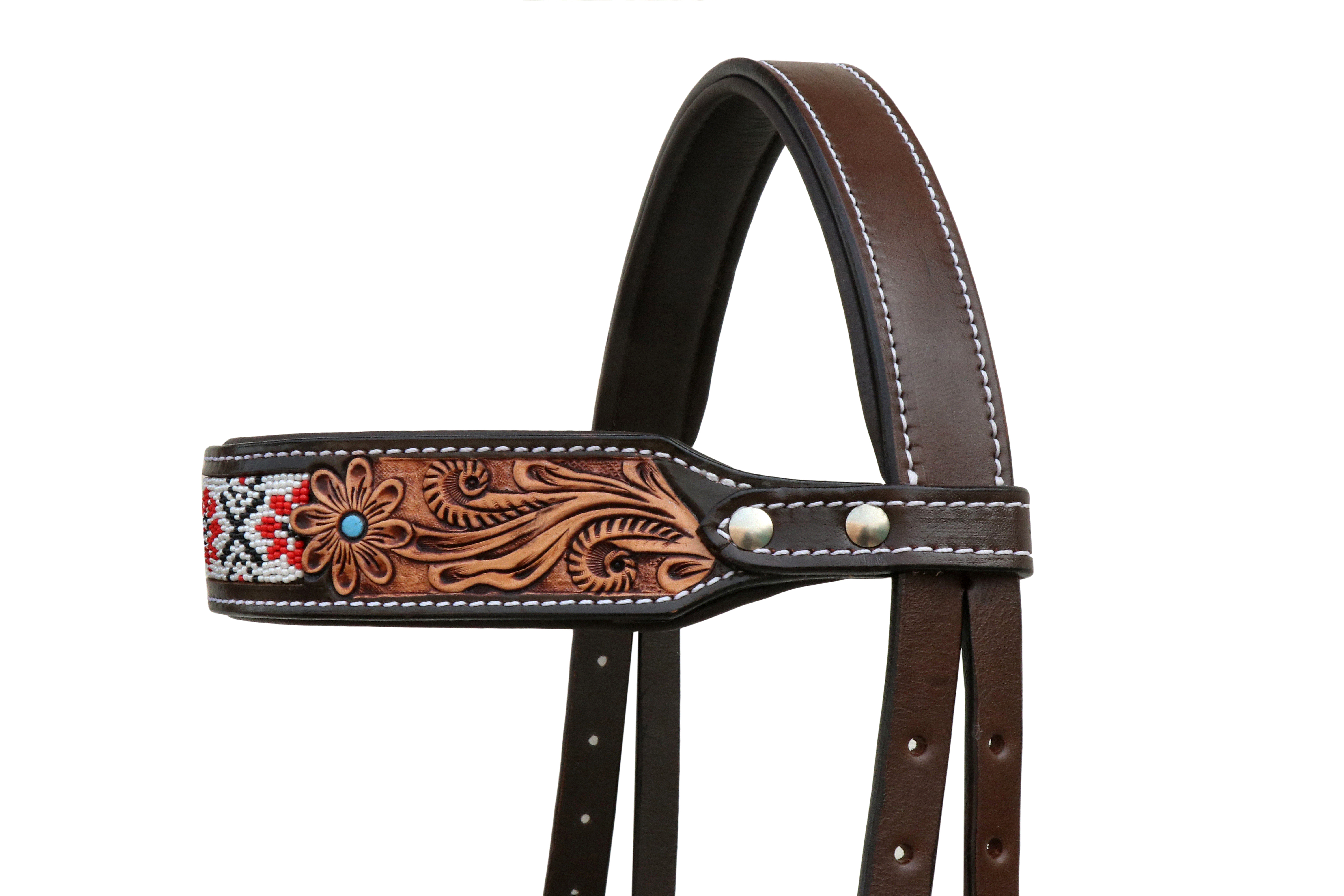 Pferd Western hellbraun Leder gepolstert gebisslos Training Sidepull Trense Zügel - Bild 24 von 48