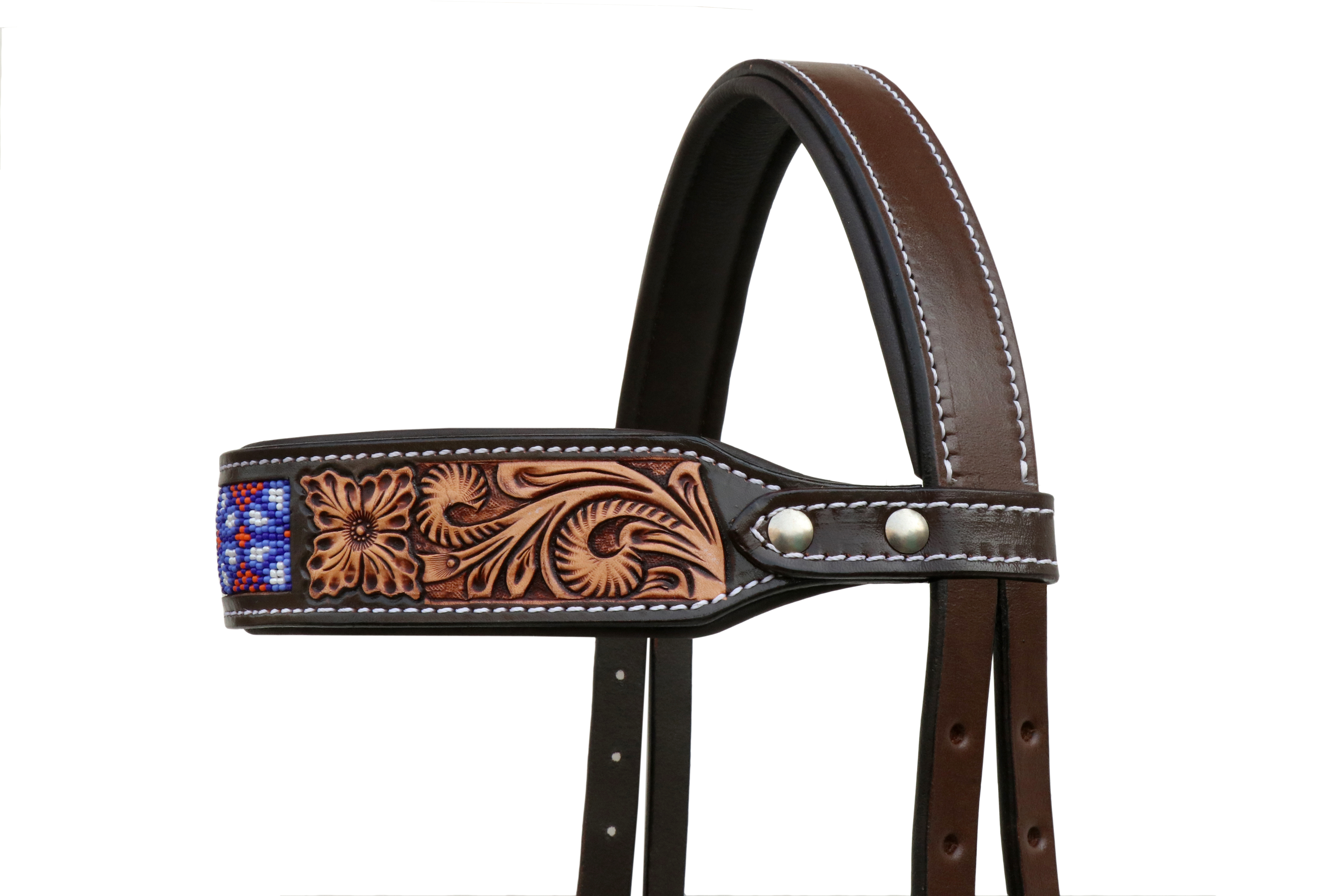 Pferd Western hellbraun Leder gepolstert gebisslos Training Sidepull Trense Zügel - Bild 20 von 48