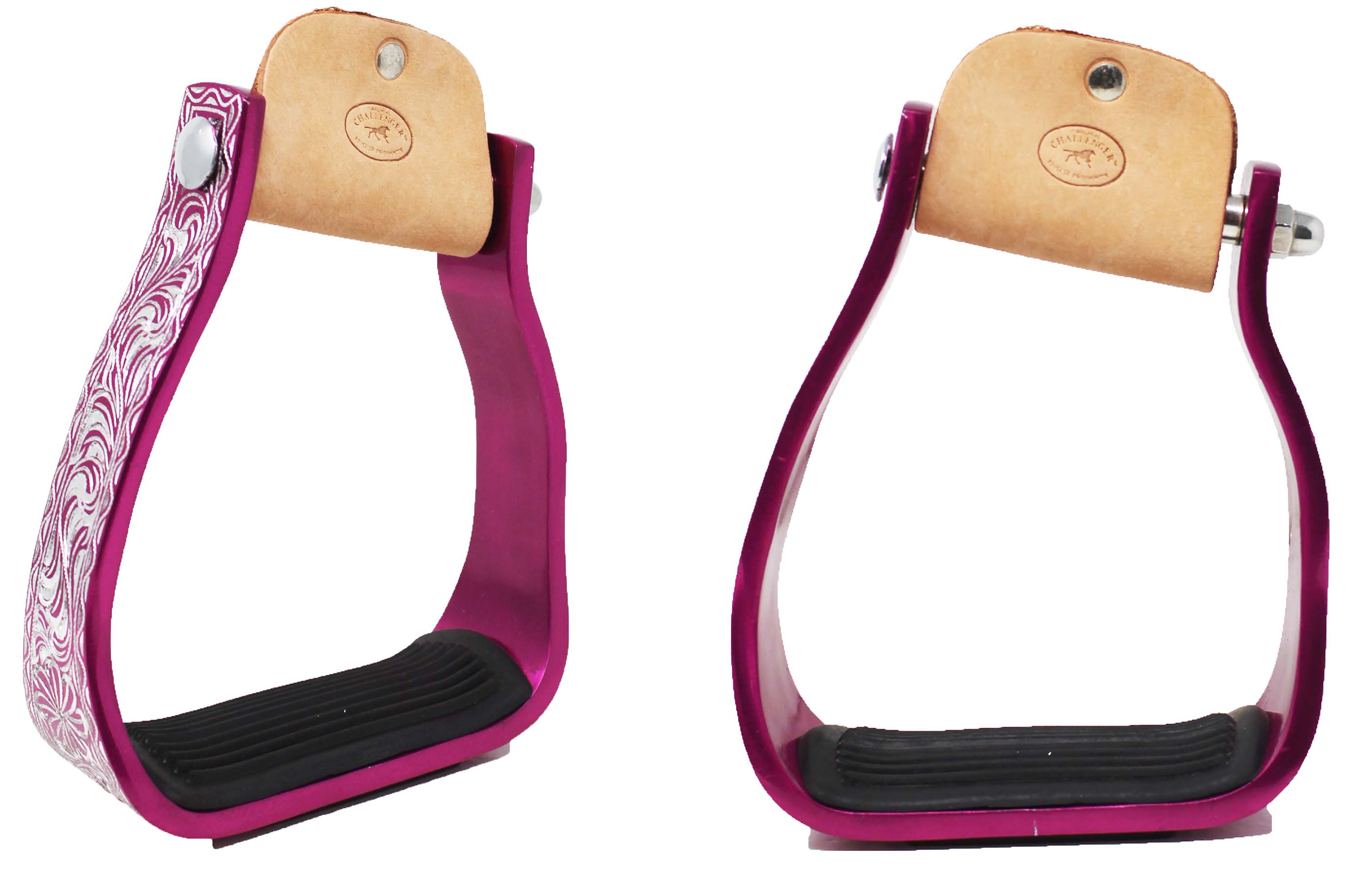 Horse Western 5" Barrel Racer Engraved Aluminum Angled Show Stirrups 51140 - Picture 7 of 18