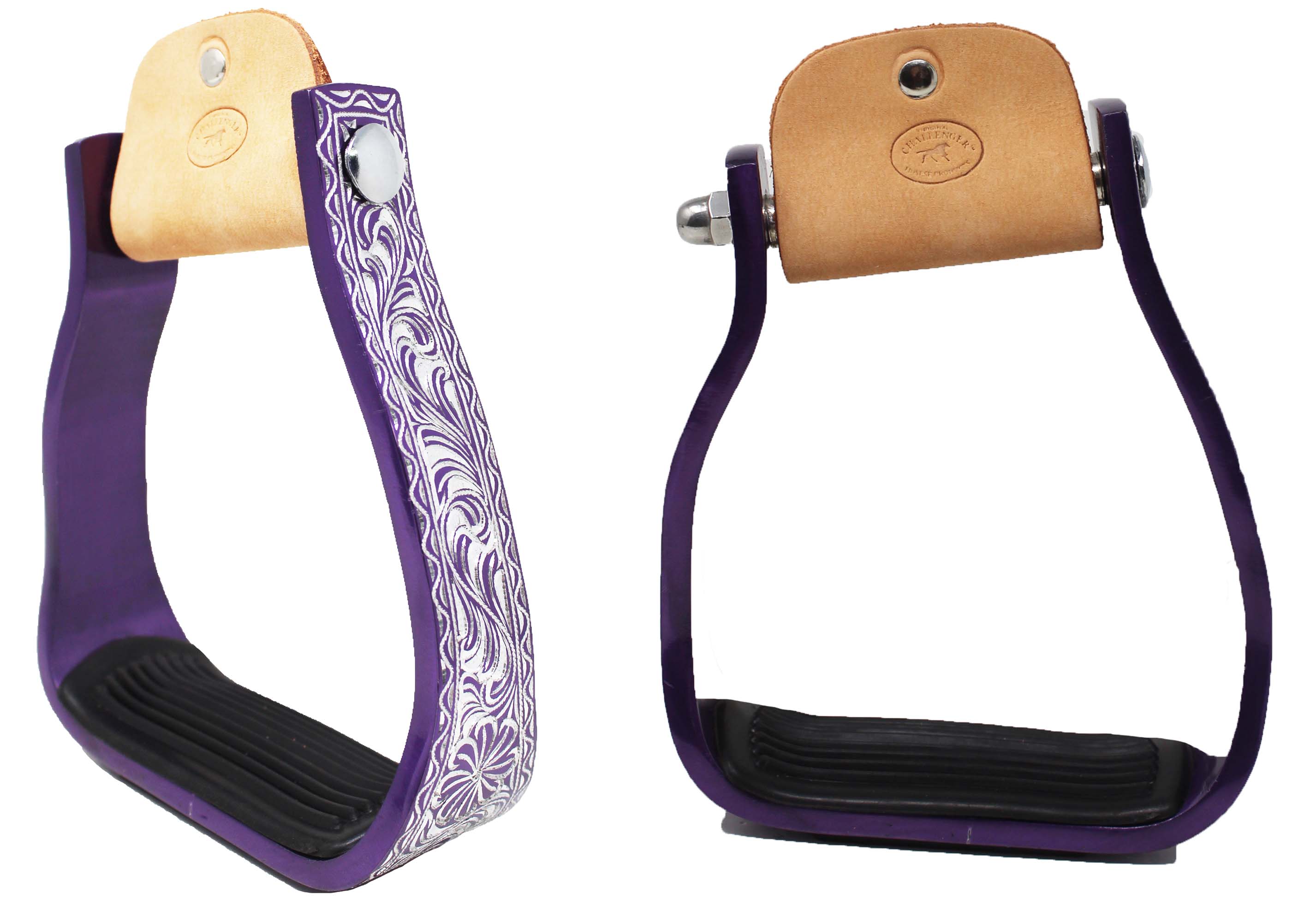 Horse Western 5" Barrel Racer Engraved Aluminum Angled Show Stirrups 51140 - Picture 10 of 18
