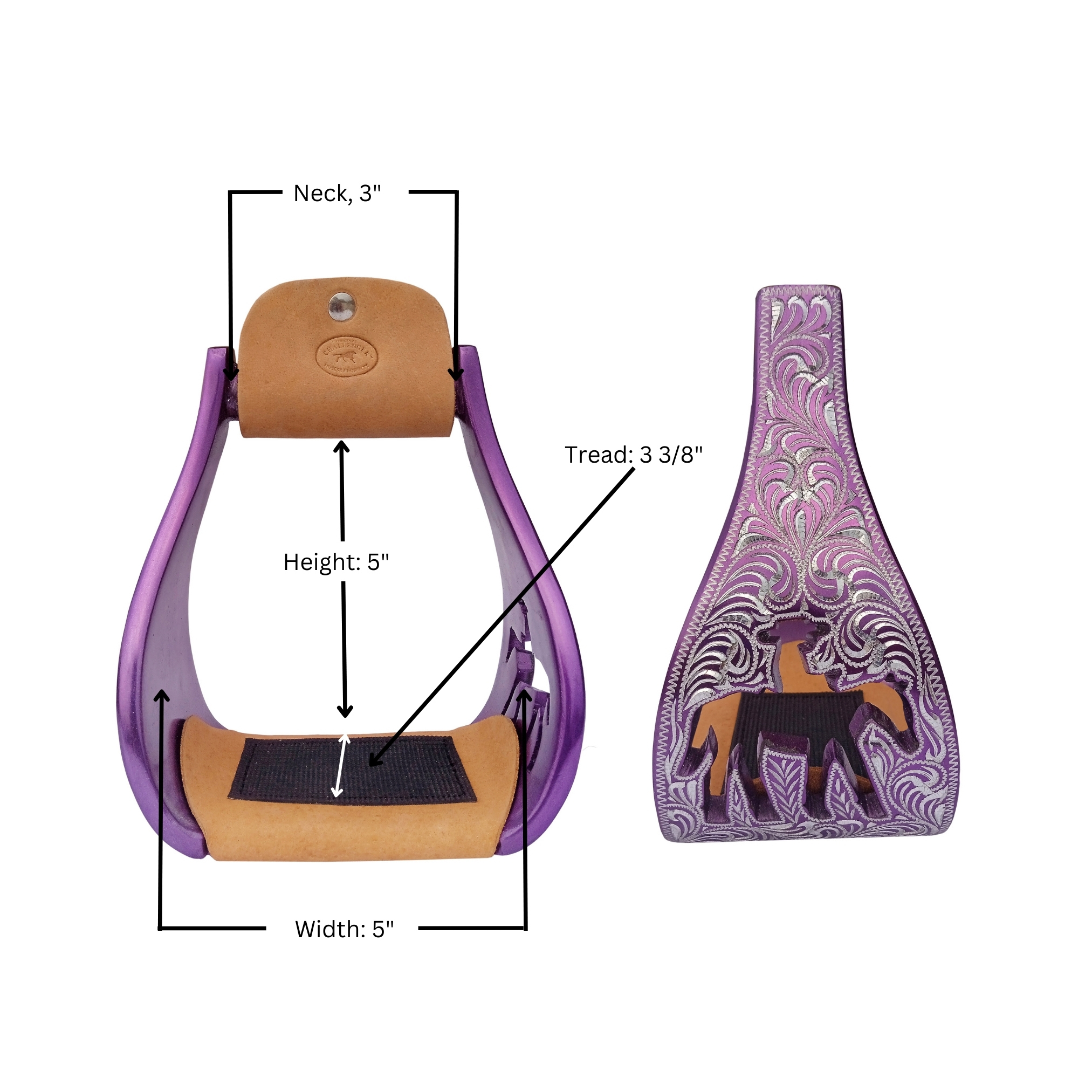 Horse Western Saddle Turquoise Aluminium Bell Engraved Cut-Out Stirrups 51146v - Picture 8 of 12
