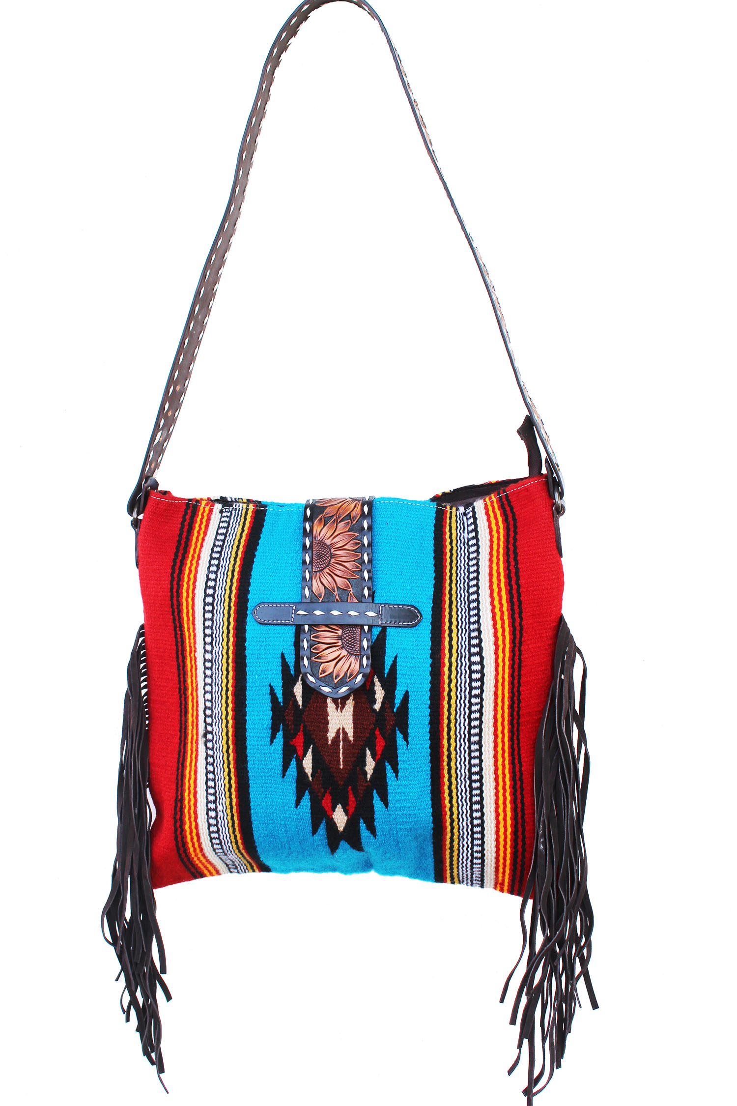 Women's Handwoven Wool Rodeo Cowgirl Shoulder Bag Purse 27FKWoolShoulderHandbag