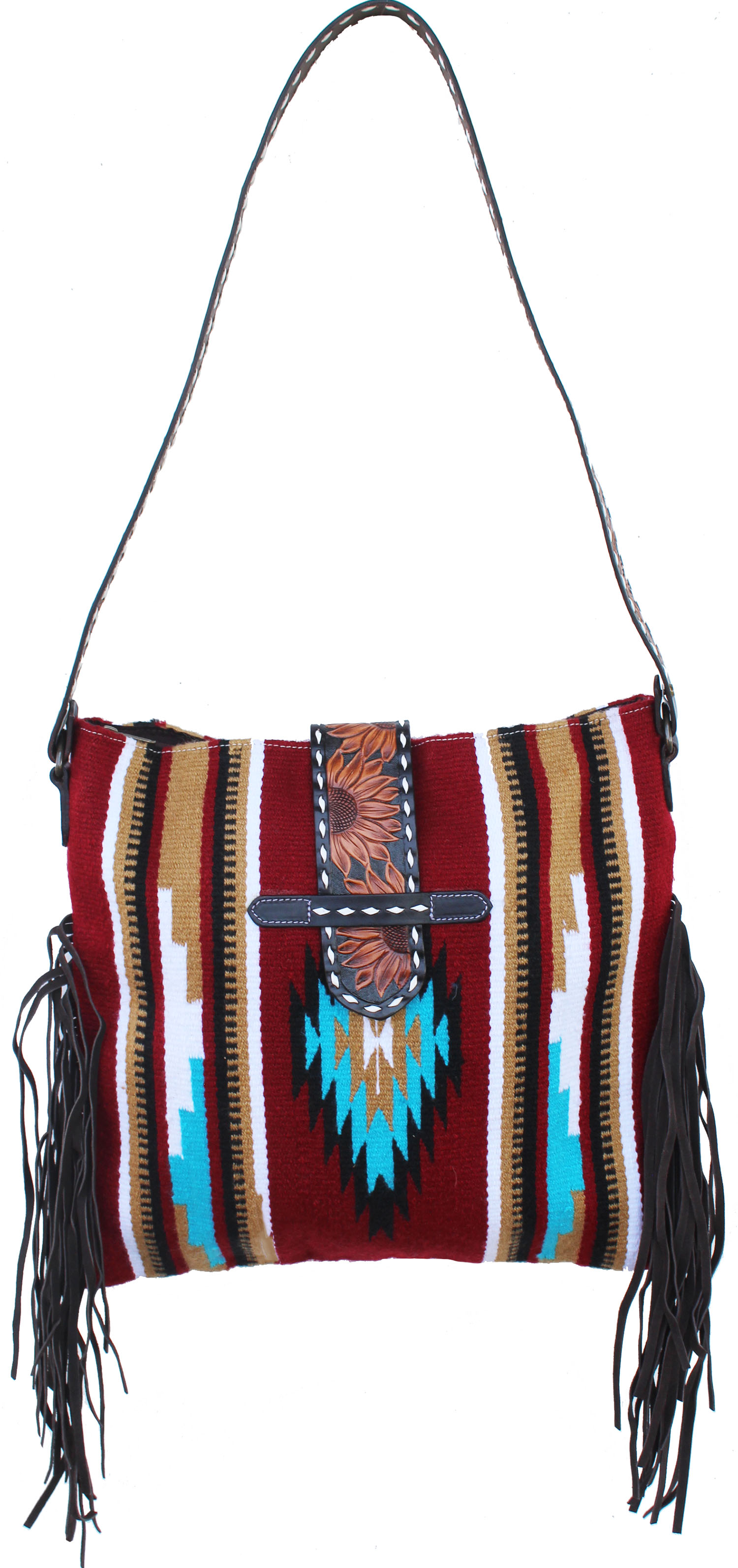Women's Handwoven Wool Rodeo Cowgirl Shoulder Bag Purse 27FKWoolShoulderHandbag - Imagen 19 de 23