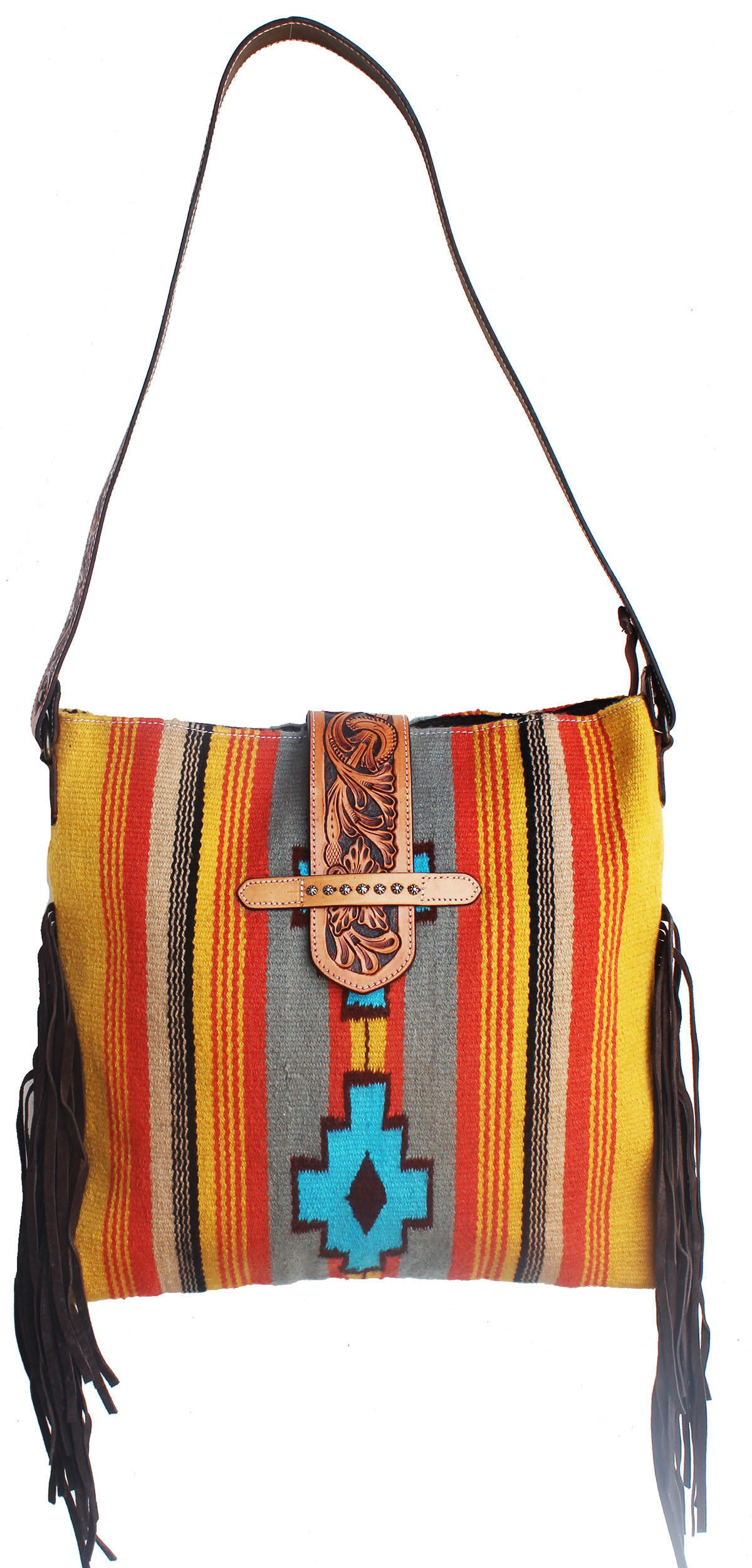 Women's Handwoven Wool Rodeo Cowgirl Shoulder Bag Purse 27FKWoolShoulderHandbag - Imagen 13 de 23