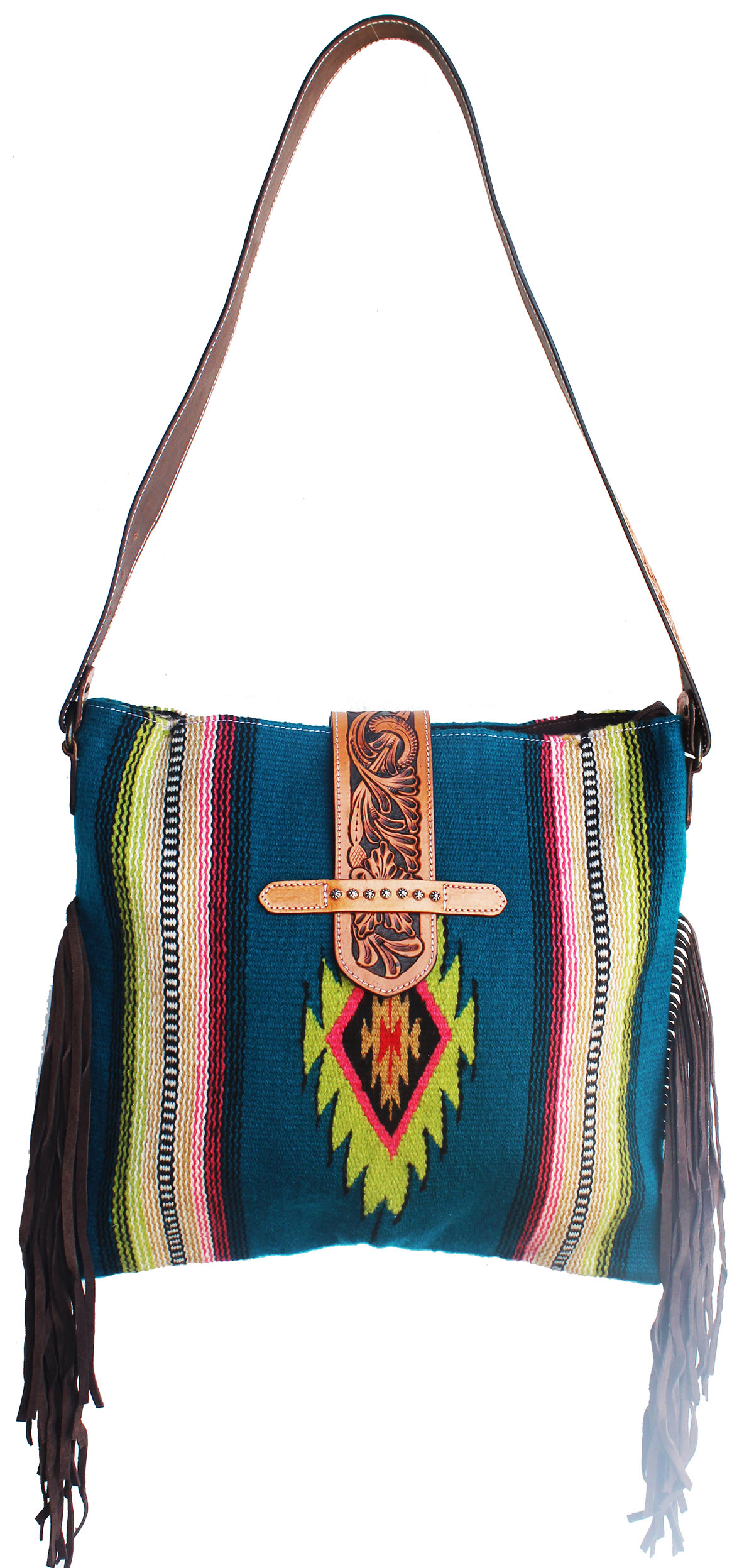Women's Handwoven Wool Rodeo Cowgirl Shoulder Bag Purse 27FKWoolShoulderHandbag - Imagen 11 de 23