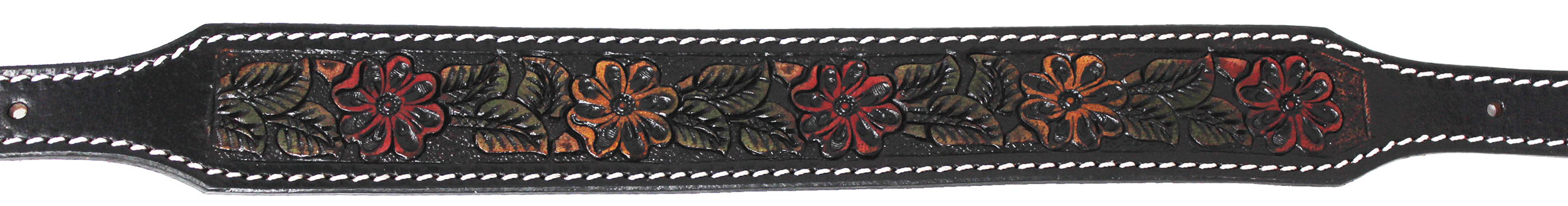 Western Leather Tooled Beaded Wither Strap Breast Collar Strap 105FK