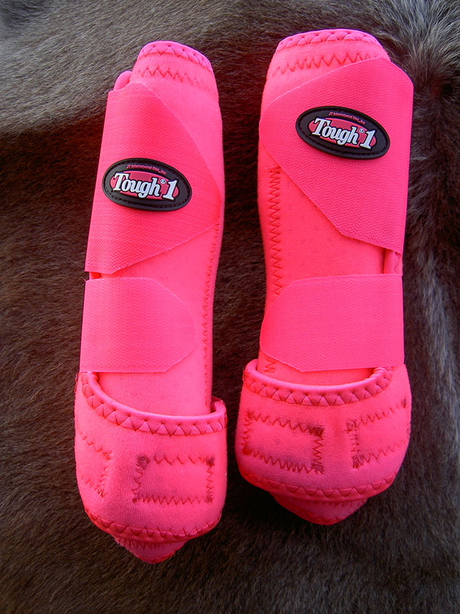 Tough 1 Extreme Vented Sports Medicine Splint Boots Horse Pink Front Rear Set